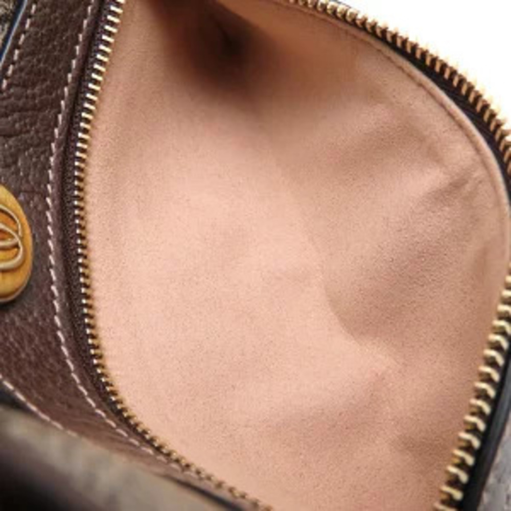 Gucci Ebony Leather Supreme Shoulder GG Canvas Beige Bag Ophidia - Picture 8 of 8